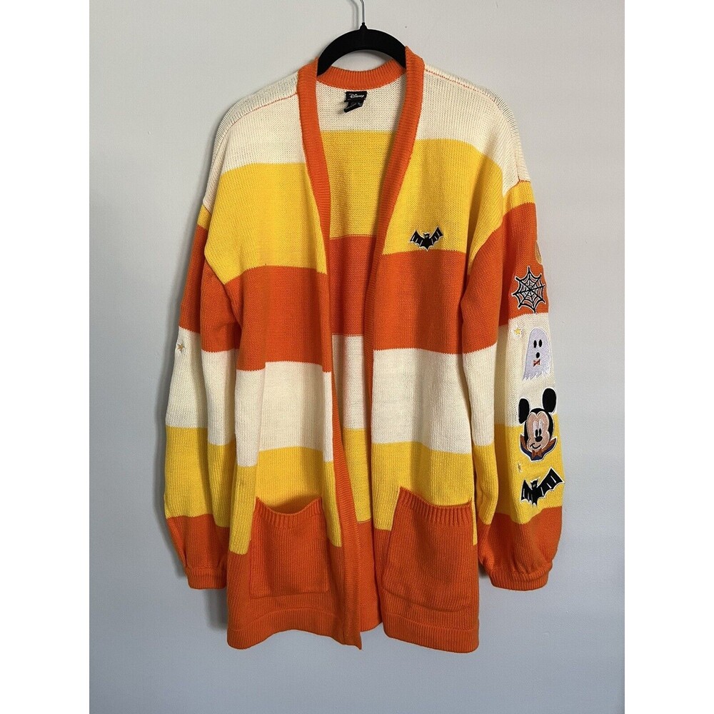 DISNEY Her Universe Cardigan Sweater Halloween Candy Corn Mickey  Size XL